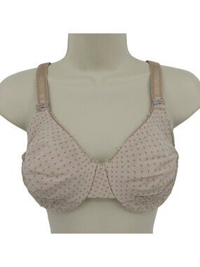 Olga 36C Luxury Lift Figure Full Coverage Bra 35063 Beige Polka Dot Underwire